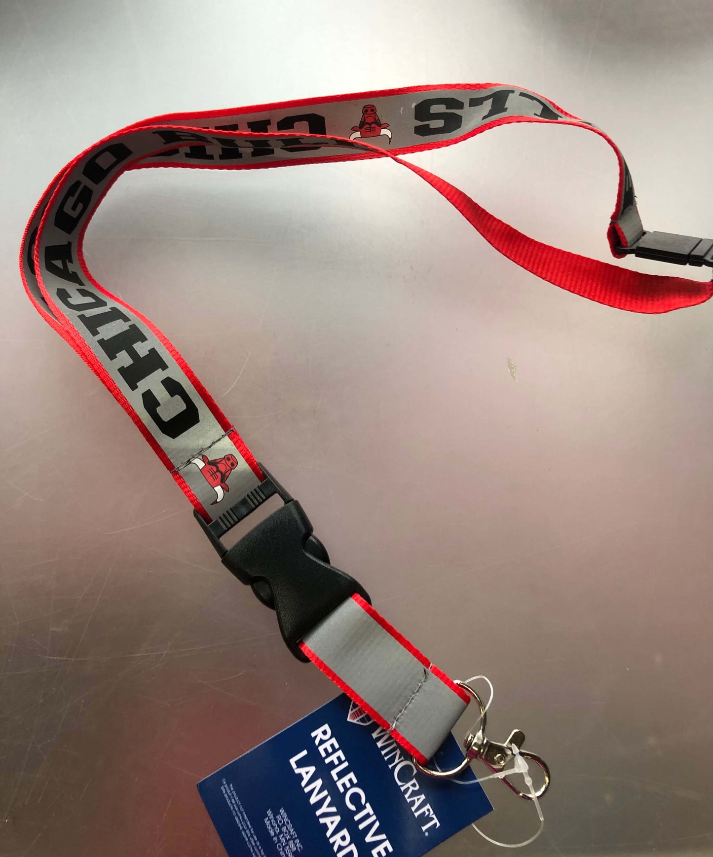 Chicago BULLS  Reflective Red  & Gray Team Lanyard