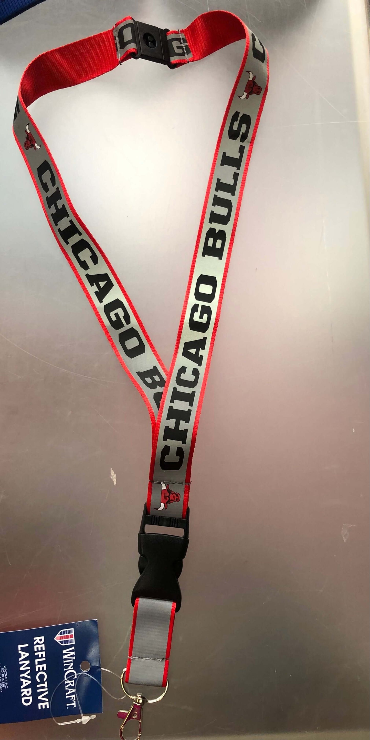 Chicago BULLS  Reflective Red  & Gray Team Lanyard