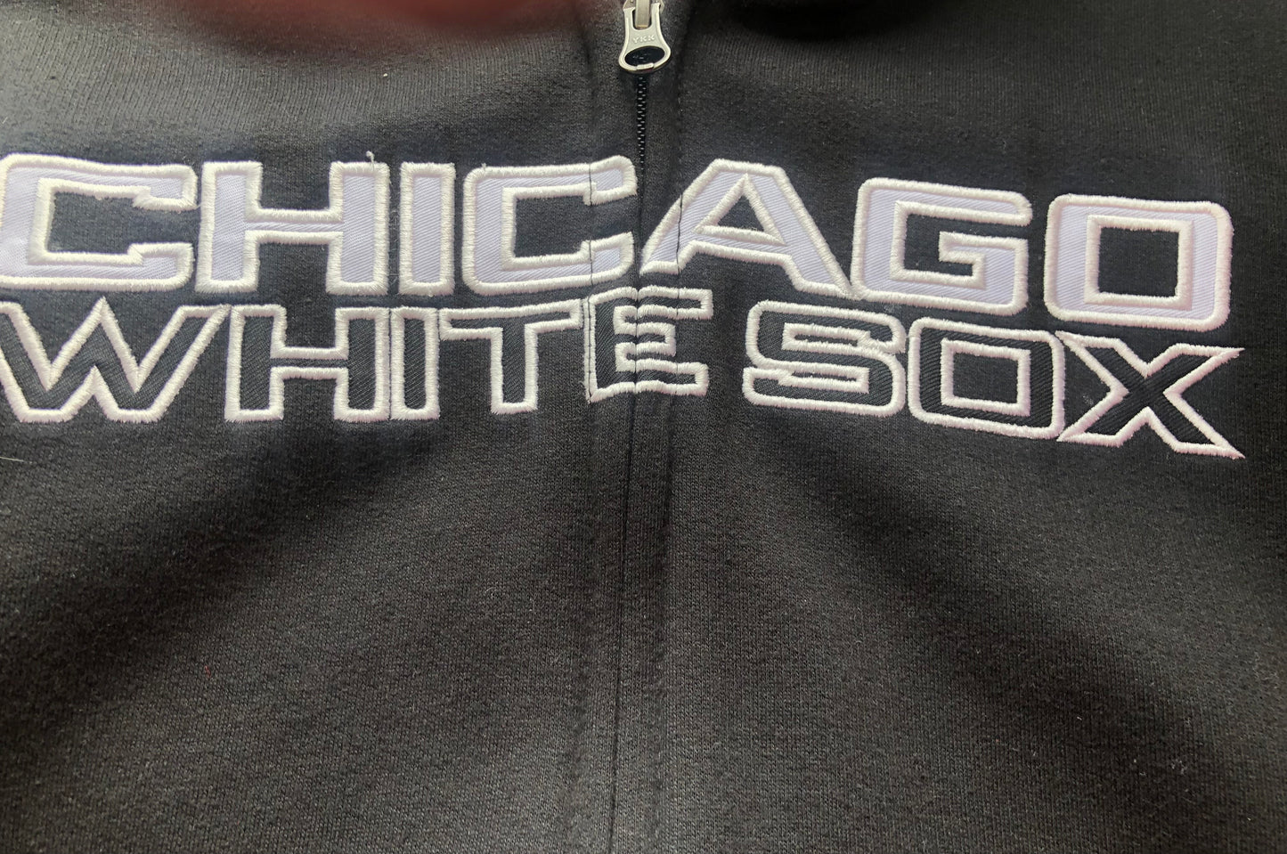 Chicago White Sox Youth Team Color Wordmark Full-Zip Hoodie - Black