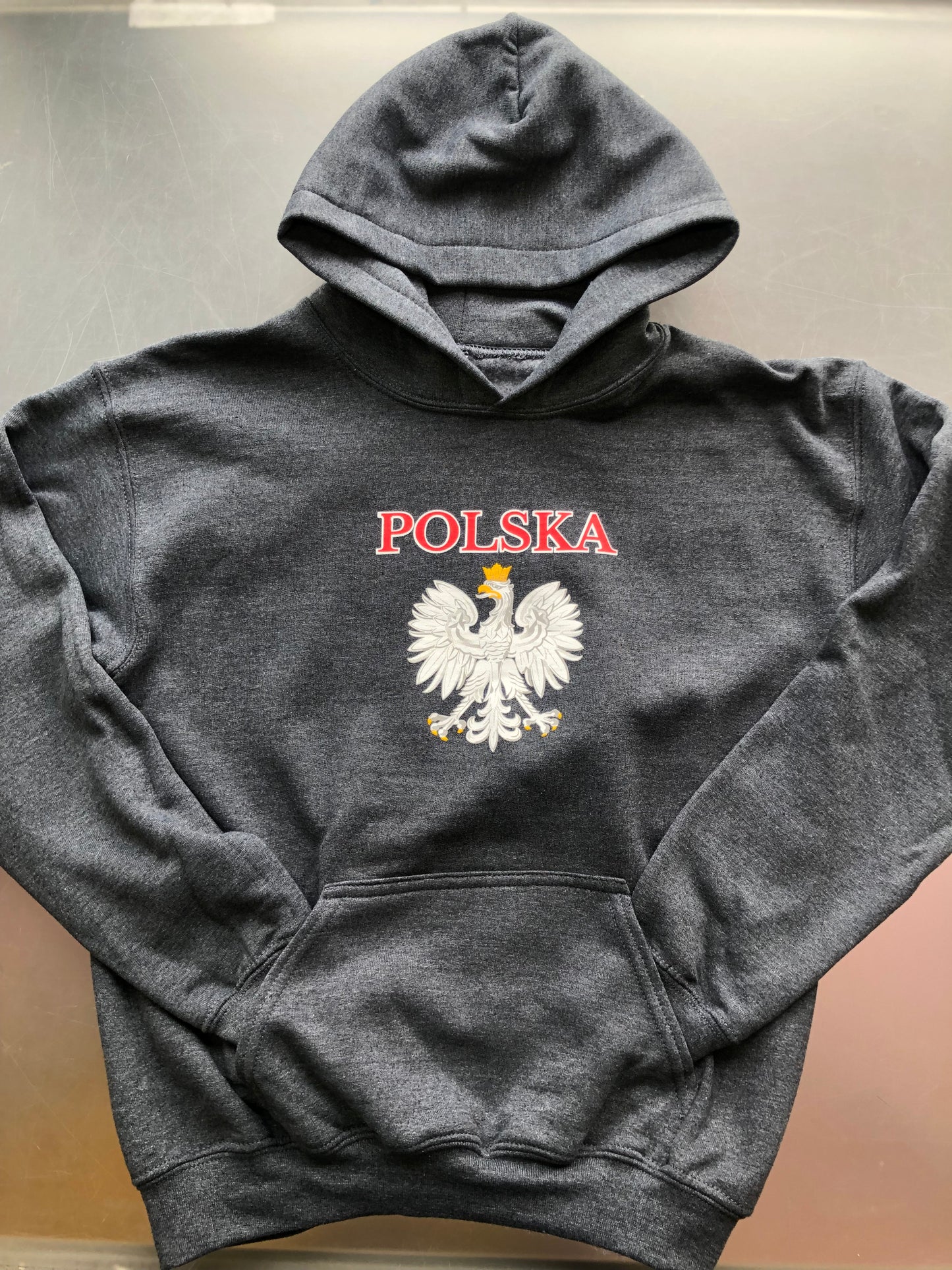 Polska Poland Youth WHITE /RED/GREY PULLOVER HOODIE