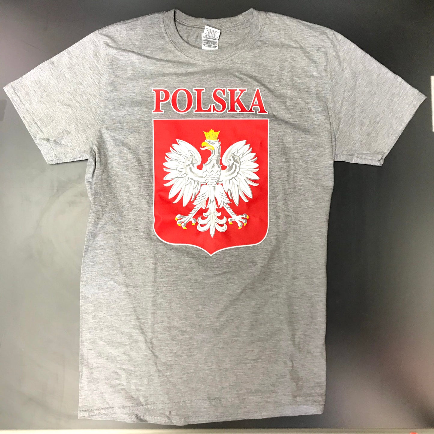 Polish Men's Polska Printed Eagle Crest T-Shirt - Gray