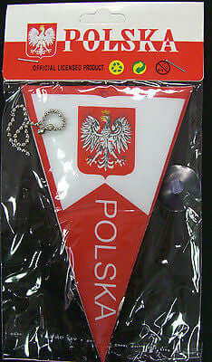 Bulk Of 12 Polish Polska Poland pennant mini NEW suction cup hanging glass 6"