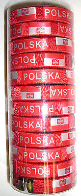 Polska Polish Poland ribbon bracelet wristband soccer Euro futbol x12