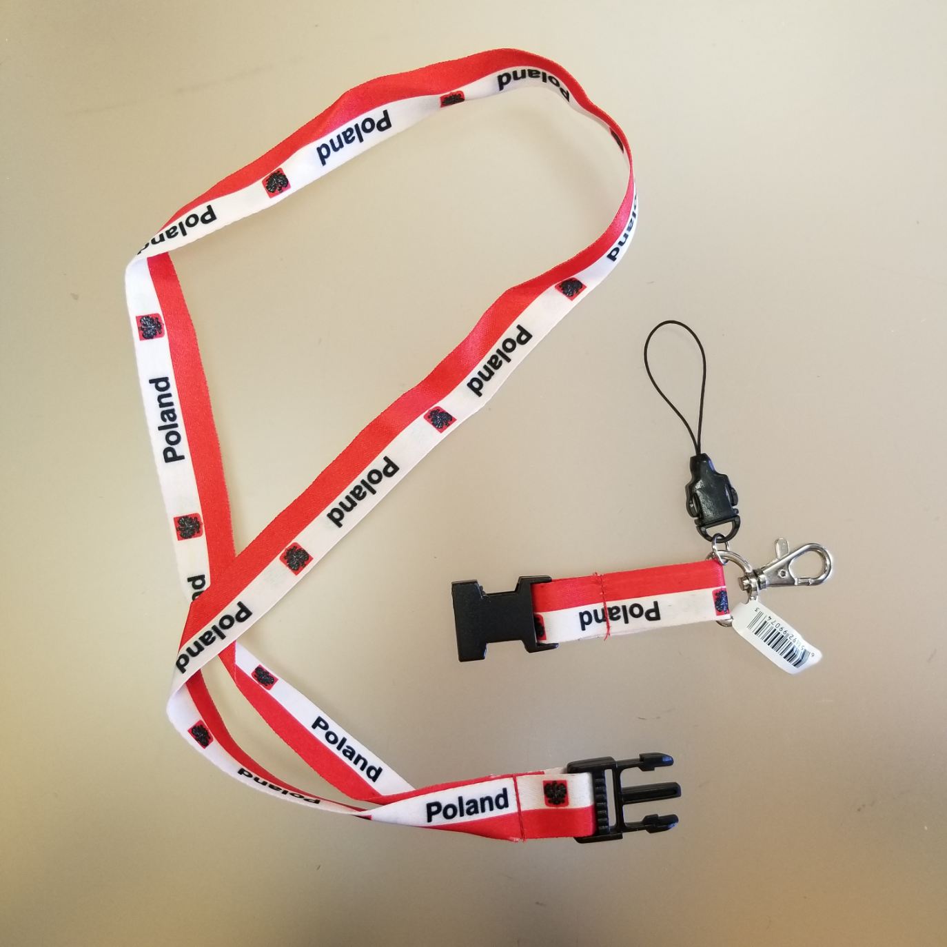 Poland Polska Eagle Lanyard w/ Removable Clip and Key Ping - 12 Pack