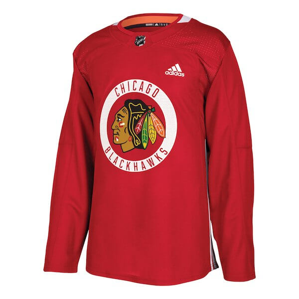 Chicago Blackhawks Red Adidas Authentic Practice Jersey