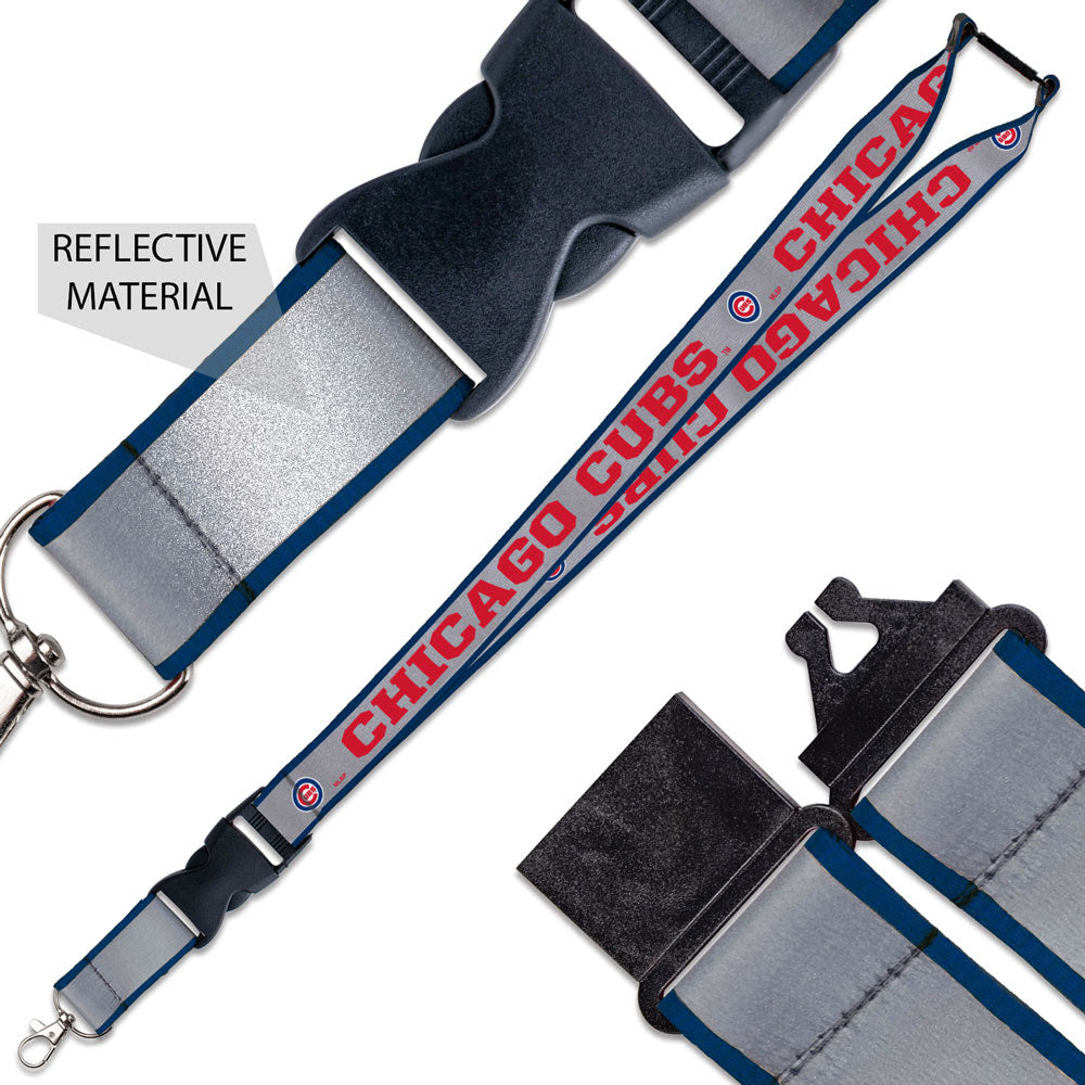 Chicago Cubs Reflective Blue & Gray Team Lanyard