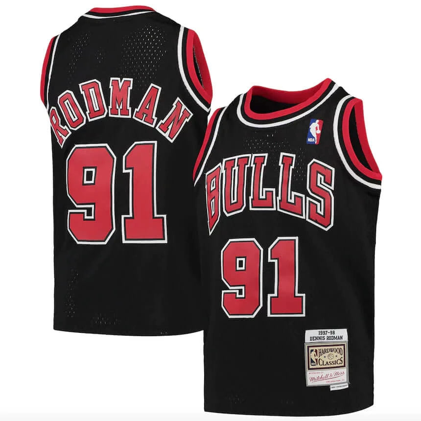 Chicago Bulls Youth Dennis Rodman Black Jersey Hardwood Classic
