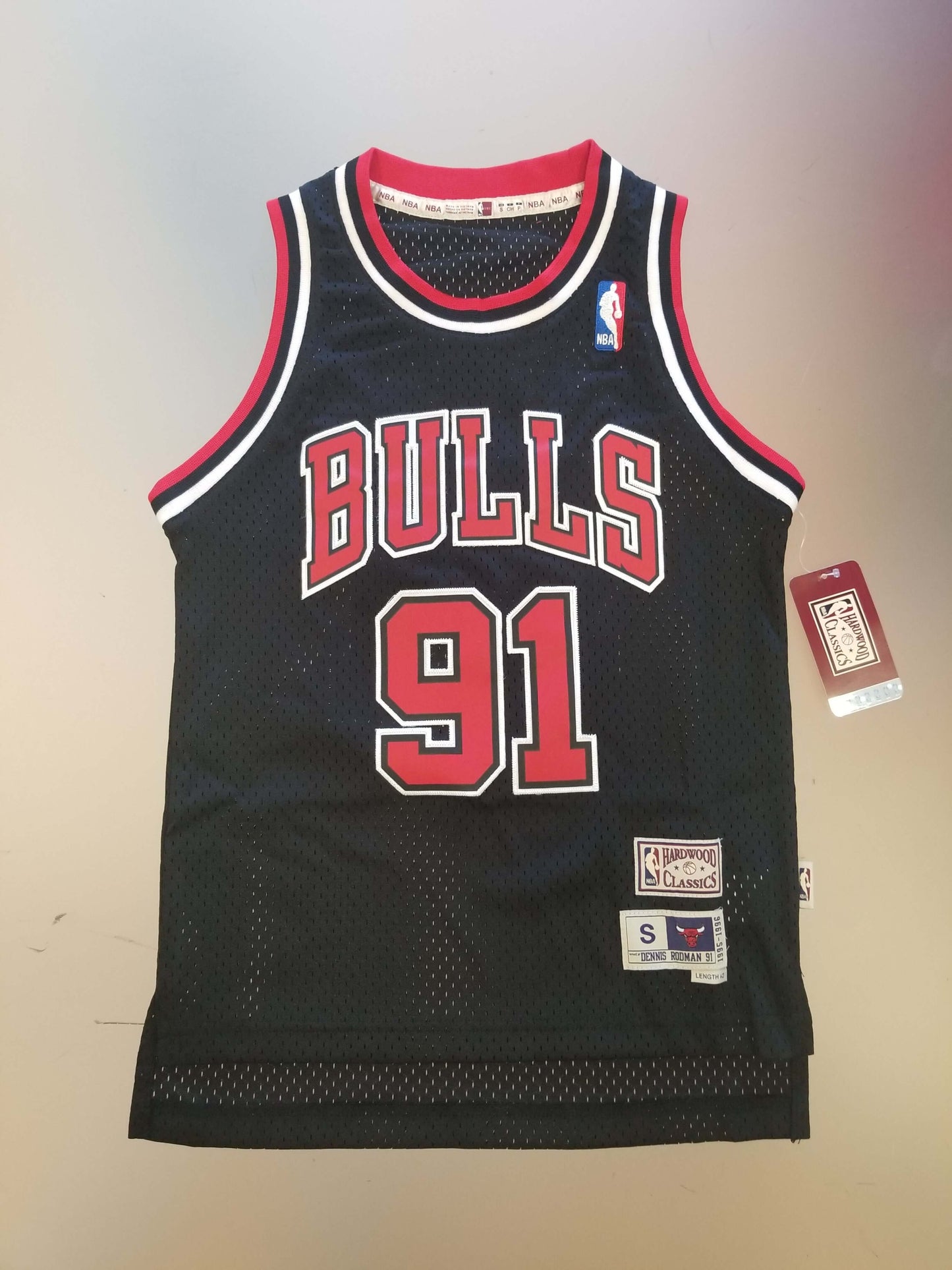 Chicago Bulls Youth Dennis Rodman Black Jersey Hardwood Classic Swingman