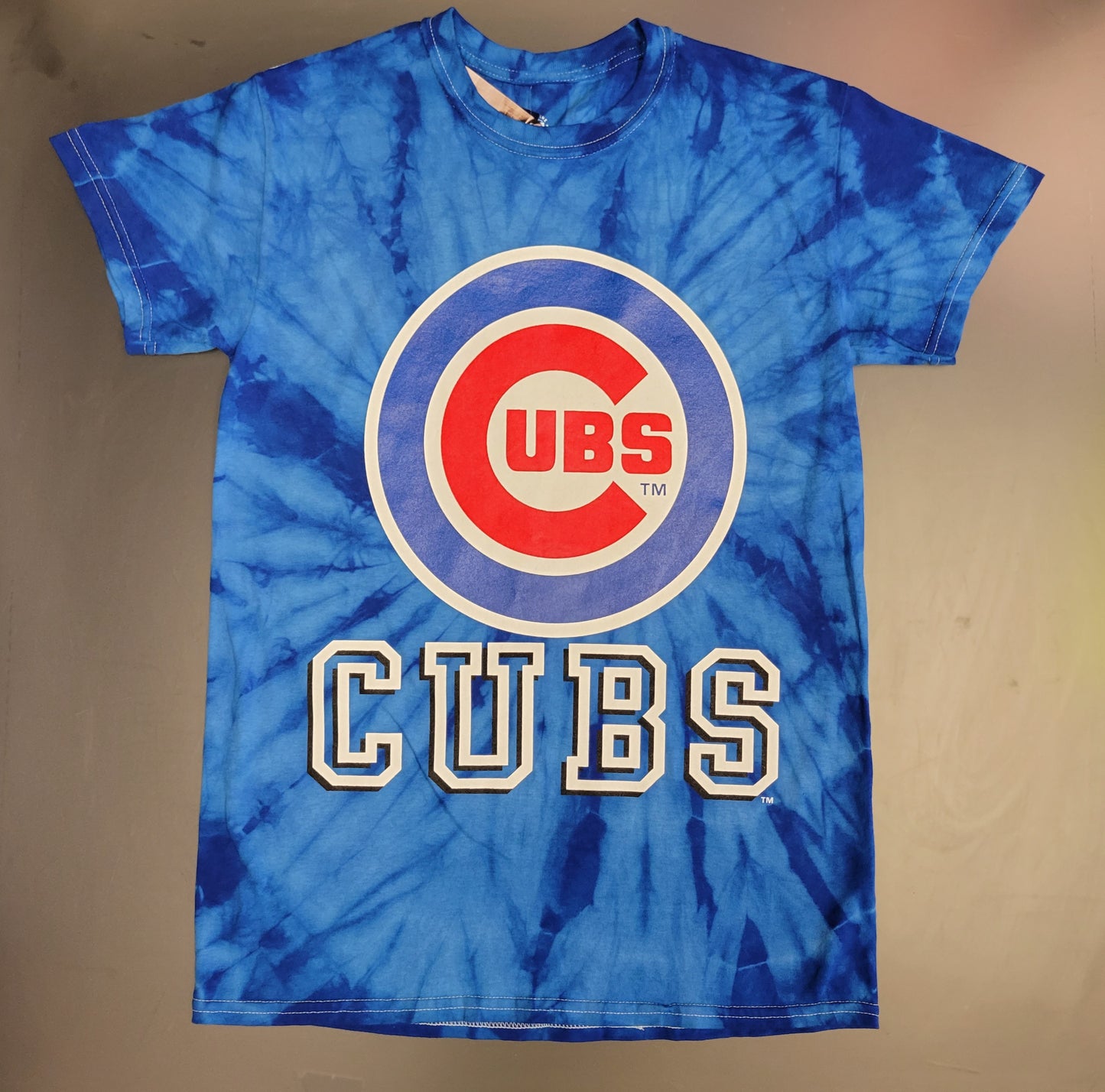 Chicago Cubs Stitches Blue Tie-Dye Men's T-Shirt