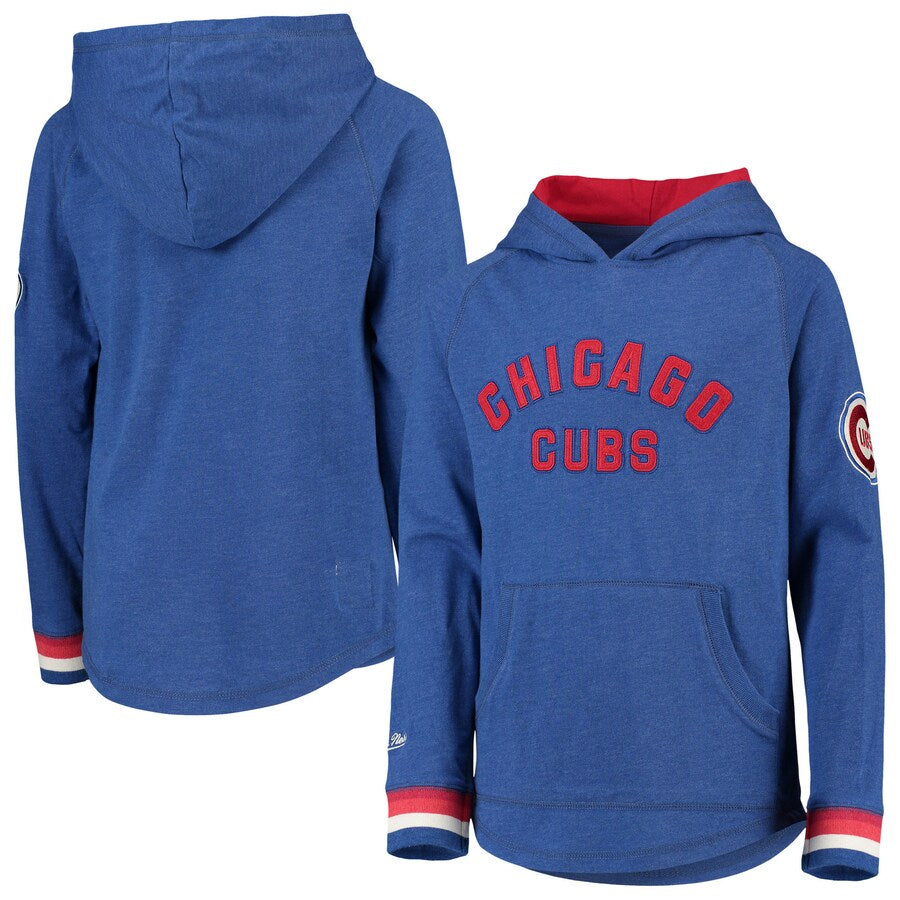 Mitchell & Ness Chicago Cubs Youth Royal Lightweight Pullover Hoodie Size: Large