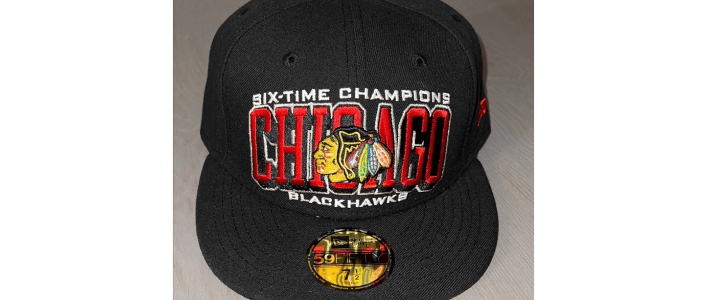 Chicago Blackhawks Men's 59Fifty Six-Time Stanley Cup Champs Arched Hat - Black