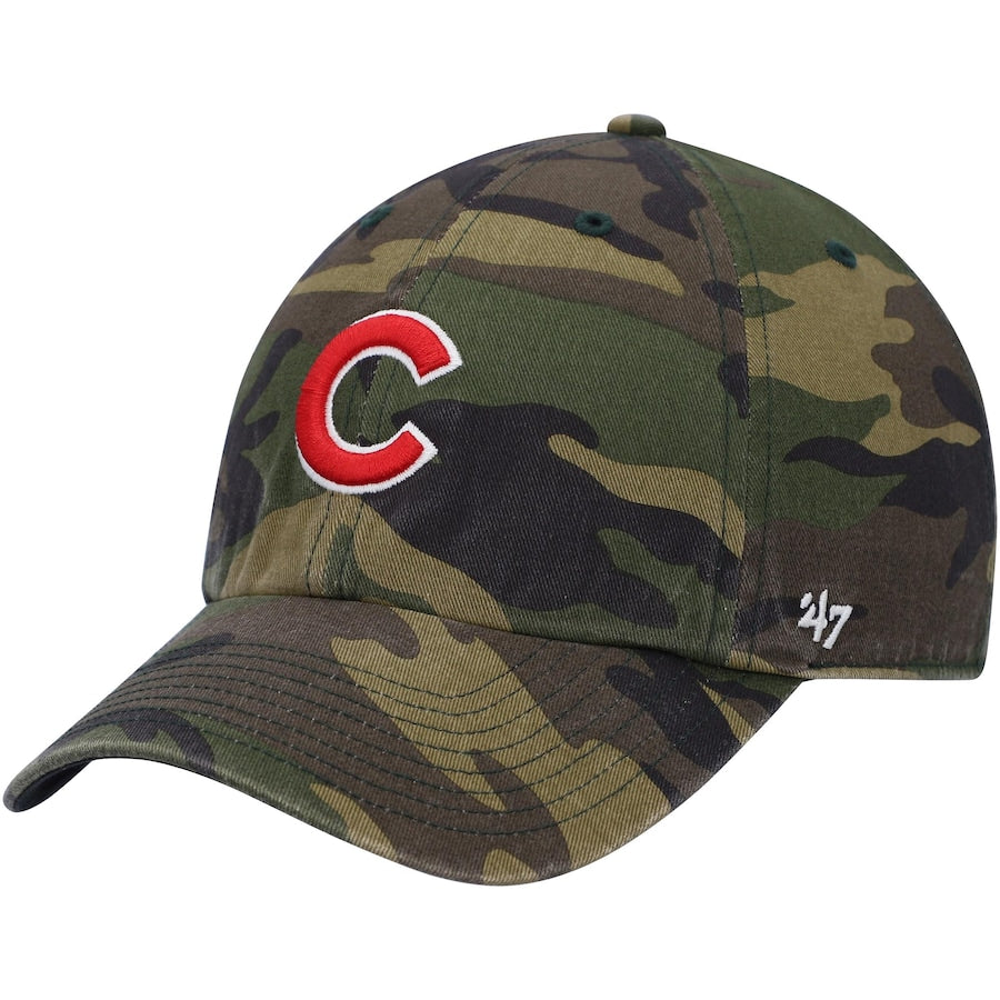 47 Camo Chicago Cubs Logo Clean Up Adjustable Hat