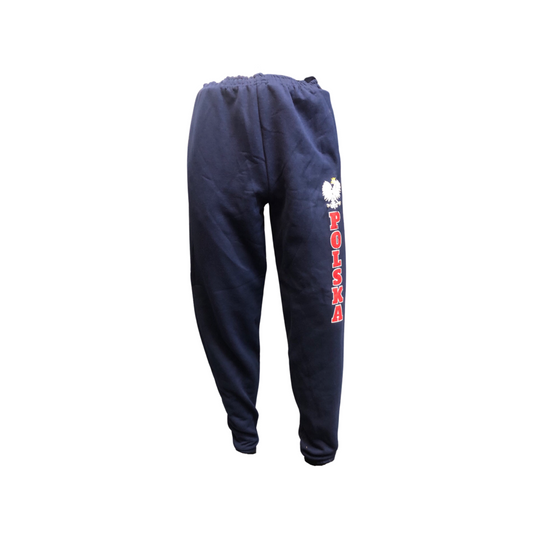 Sweatpants Dark Blue Navy Joggers with Polish Eagle With Pockets