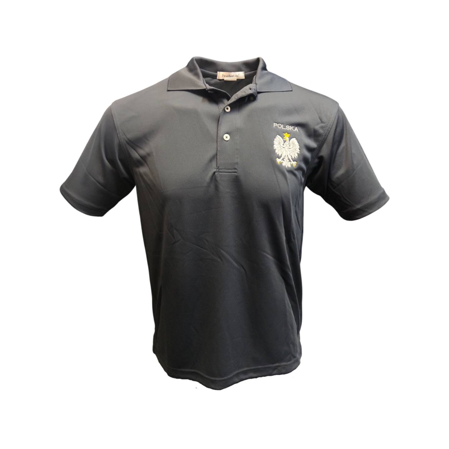 Gray Polska Polo Embroidered Eagle