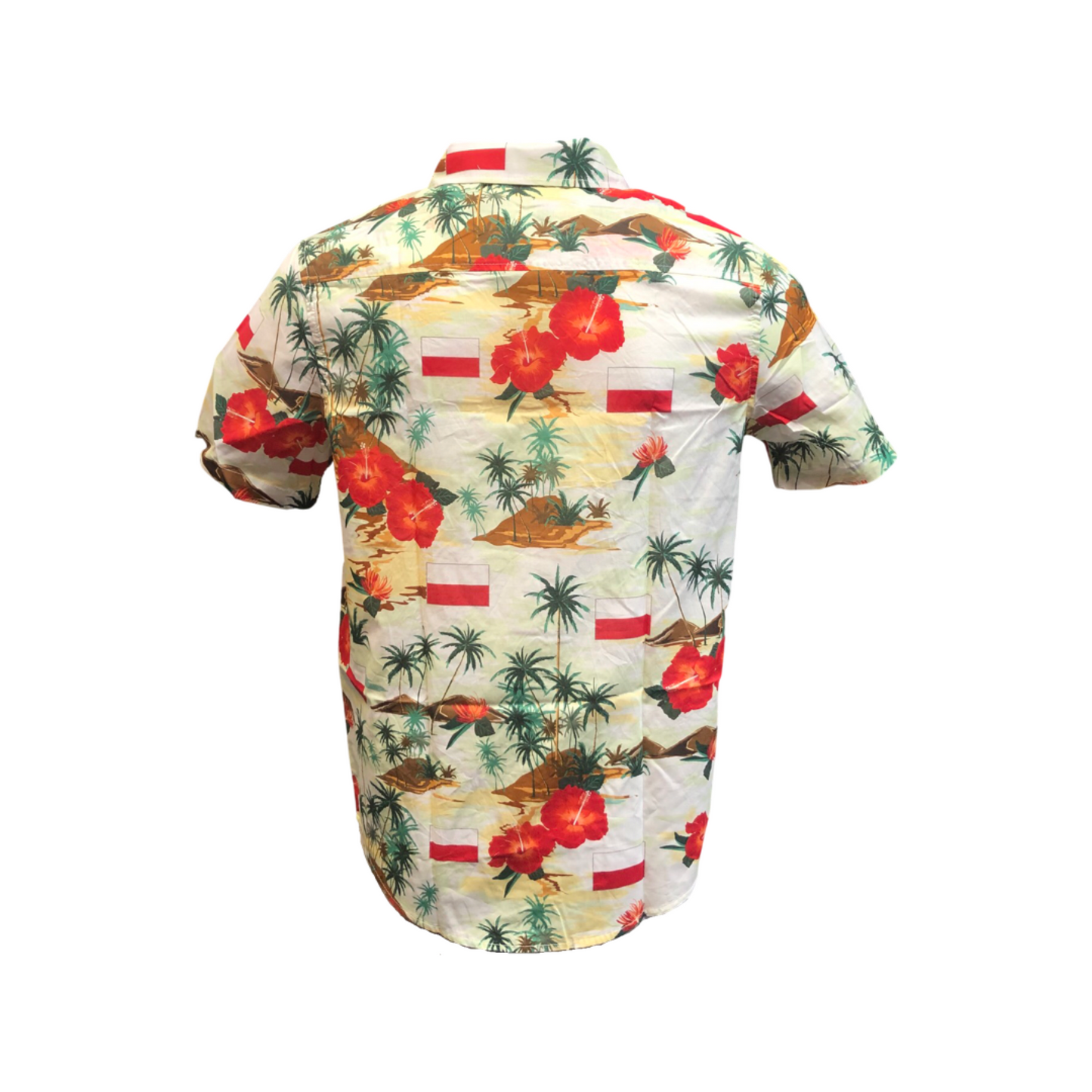 Poland Floral Button Up Hawaiian Polish  Shirt by FOCO