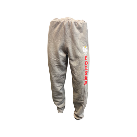 Sweatpants Light Gray Joggers with Polish Eagle With Pockets