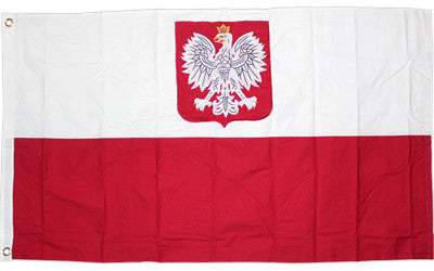 Old Poland with Eagle 2 Ply 300D Embroidered Polish Flag New 3'x5'feet