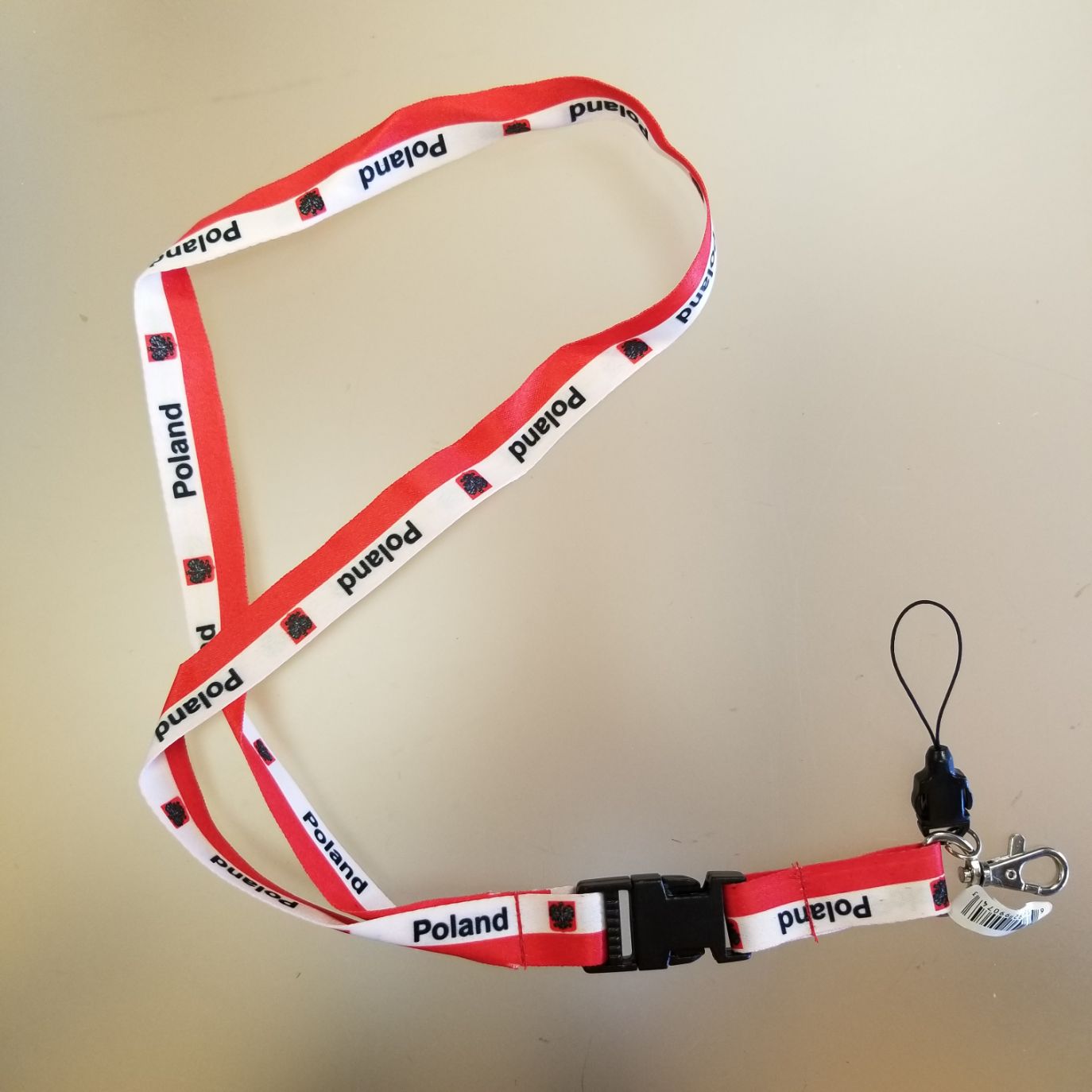 Poland Polska Eagle Lanyard w/ Removable Clip and Key Ping - 12 Pack