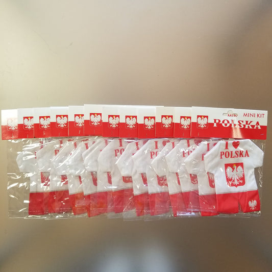Polska Poland "I love Polska" Mini Kit Soccer Uniform Car Decoration w/ Suction - 12 Pack