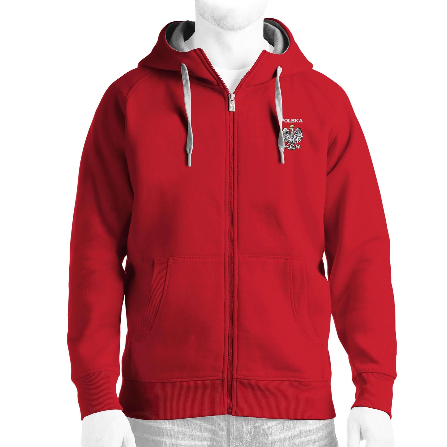 Antigua Polska Victory Full Zip Hoodie with Polska and Eagle Emblem