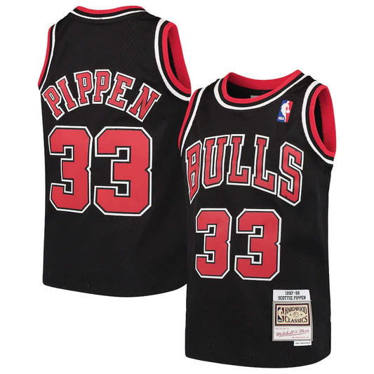 Chicago Bulls Youth Scottie Pippen #33 Jersey Hardwood Classic Swingman  - Black