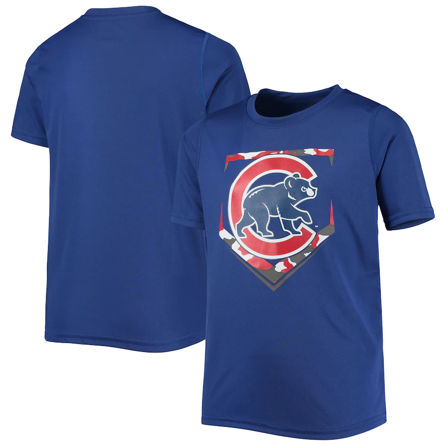 Outerstuff Youth Royal Chicago Cubs Camo Base T-Shirt Size: Medium