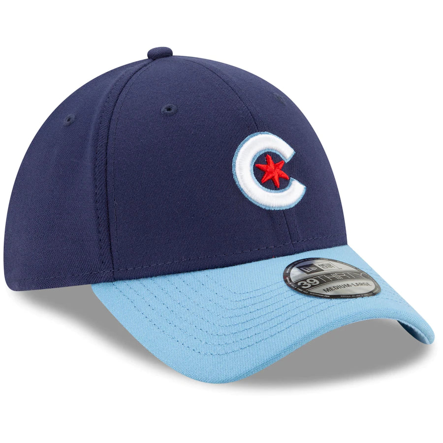 Men's Chicago Cubs New Era Navy/Light Blue 2021 City Connect 39THIRTY Flex Hat