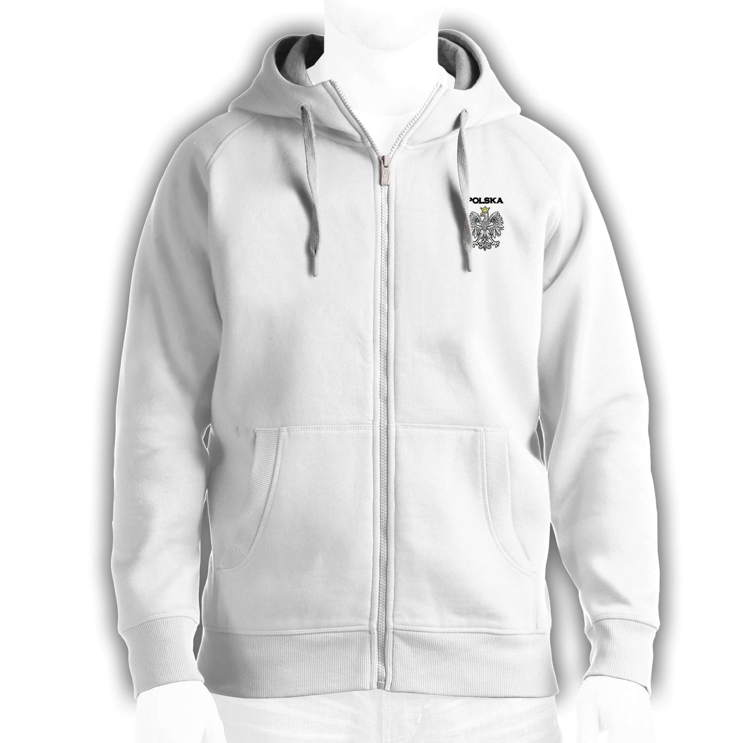 Antigua Polska Victory Full Zip Hoodie with Polska and Eagle Emblem