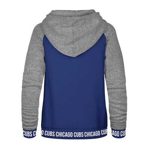 Chicago Cubs Women's '47 Brand Encore Pullover Hoodie - Gray/Blue