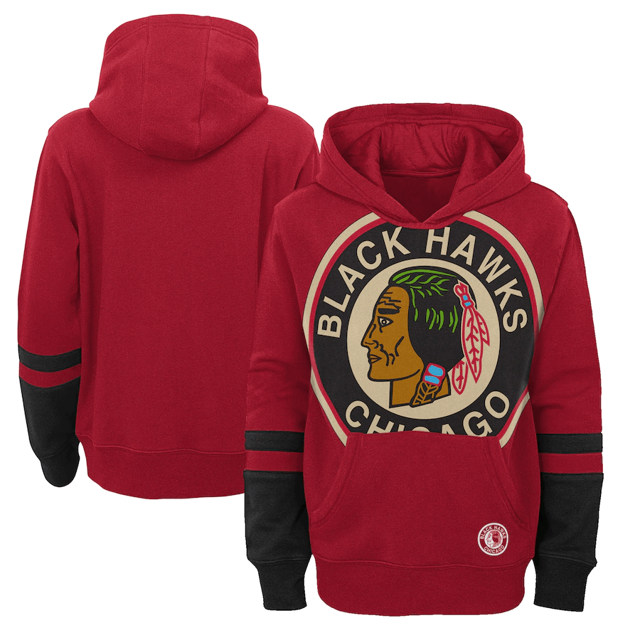 NHL Men's Chicago Blackhawks Special Edition Logo Black Pullover Hoodie