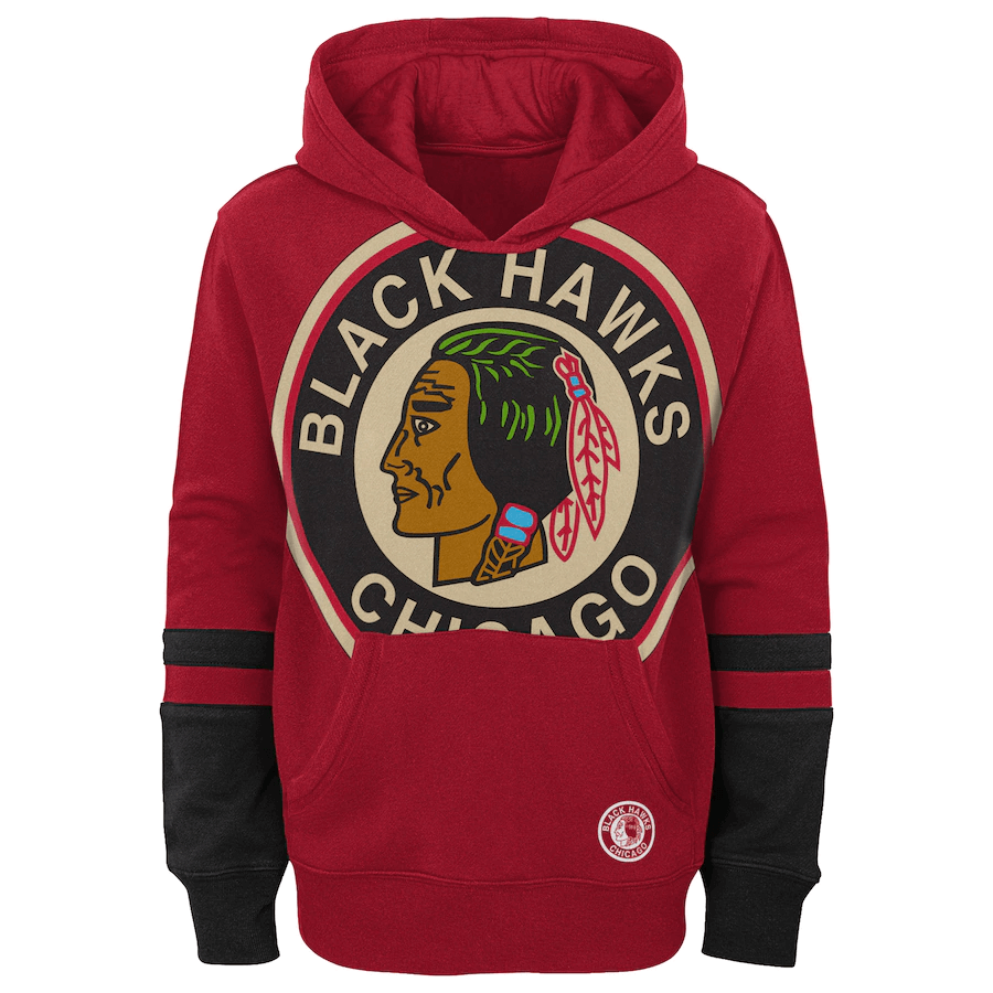 Chicago Blackhawks adidas Reverse Retro Pullover Hoodie - Black/Red