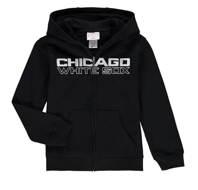 Chicago White Sox Youth Team Color Wordmark Full-Zip Hoodie - Black