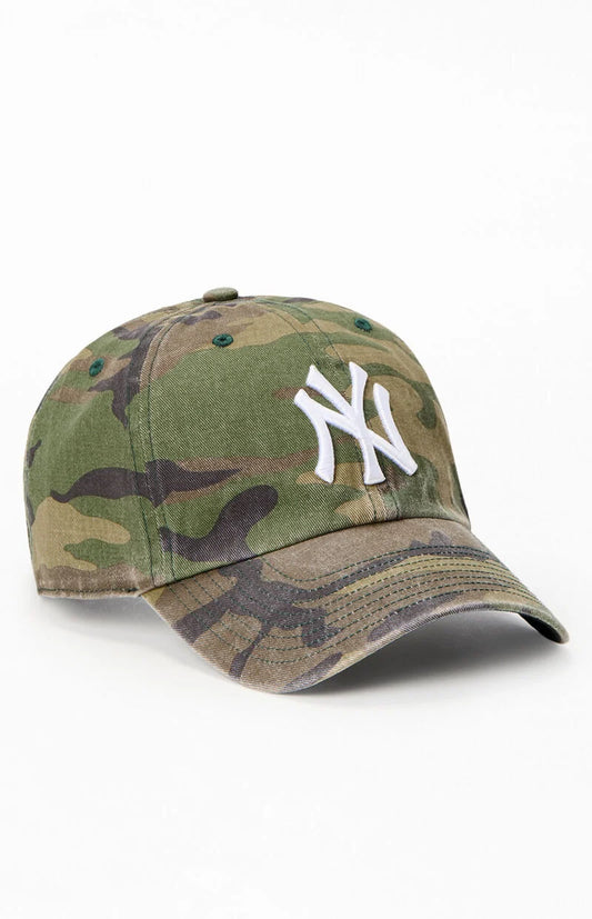 New York Yankees Clean Up Adjustable Cap - Camo White Hat