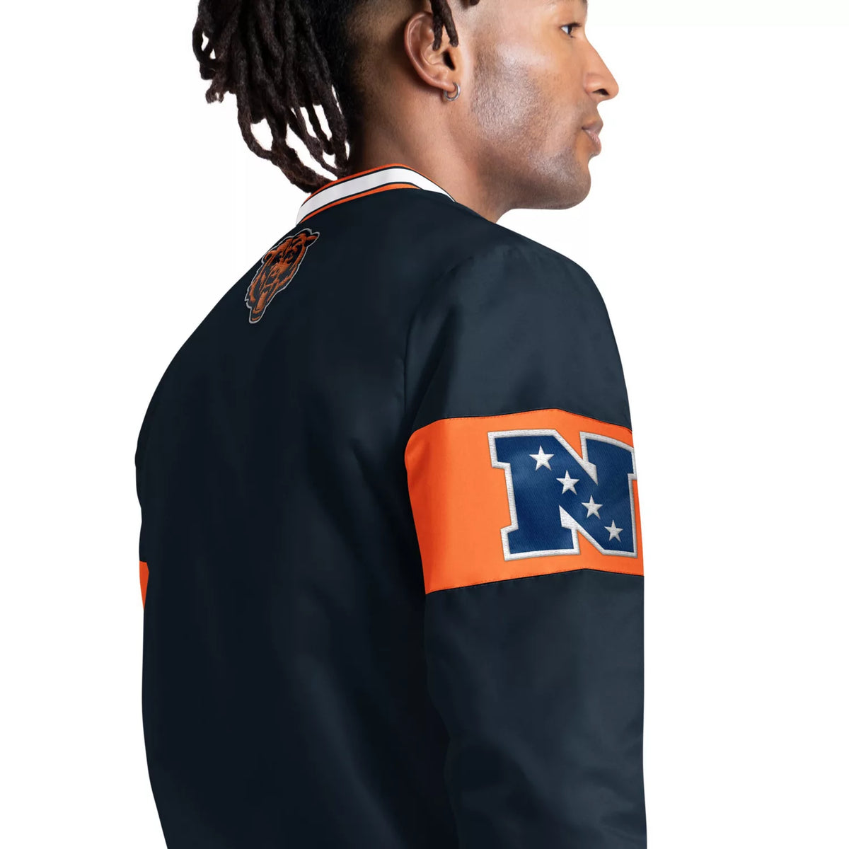 Chicago Bears Starter Navy Tailsweep Pullover Jacket