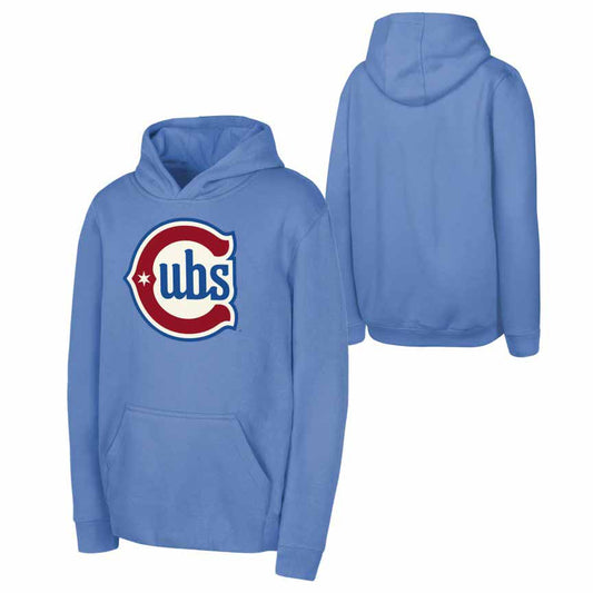 Chicago Cubs Youth Blues Alternate Logo Baby Blue Hooded Sweatshirt