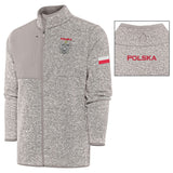 Polska Polish Antigua Fortune Full- Zip Jacket Smoke Heather White