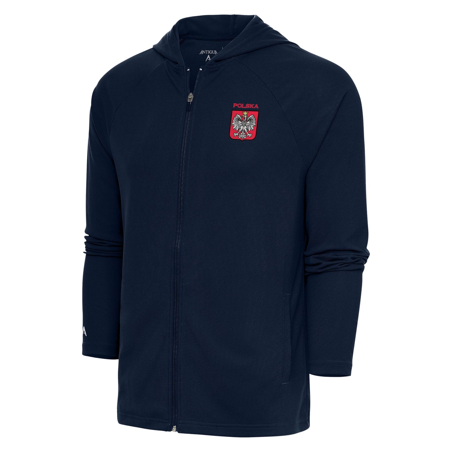 Polish Antiqua Full-Zip Hoodie Polska Embroidered Eagle