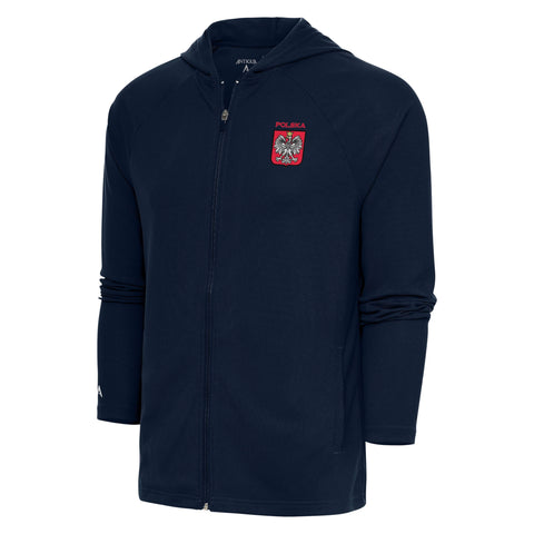 Polish Antiqua Full-Zip Hoodie Polska Embroidered Eagle