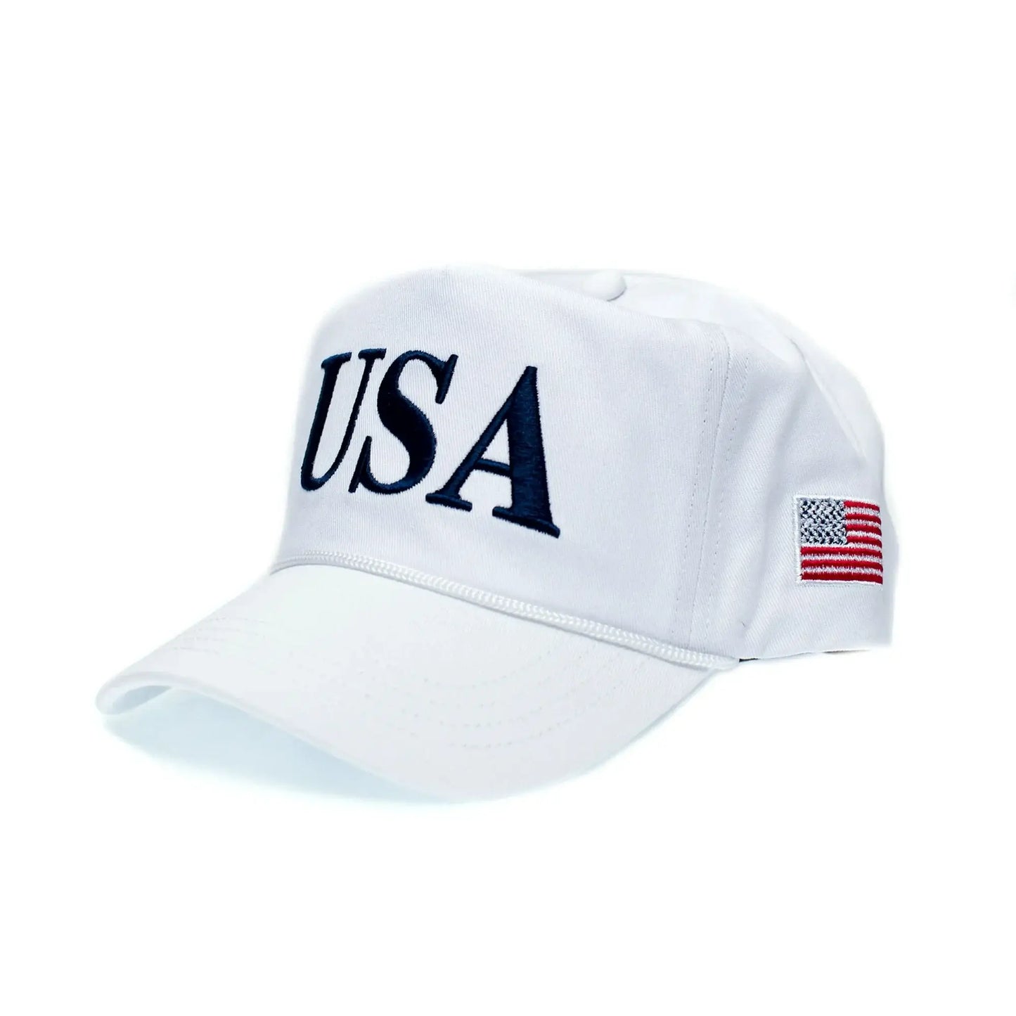 USA 45 Flag Embroidered Hat Adjustable Cap Quality Multi (White)