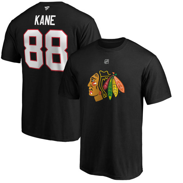 Chicago Blackhawks Kane #88 Fanatics Black Name & Number T-Shirt