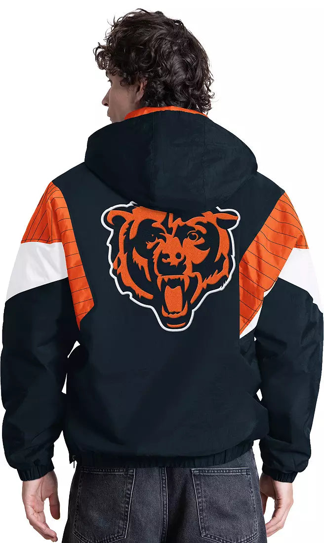 Starter Men's Chicago Bears Black Throwback 1/2 Zip Jacket