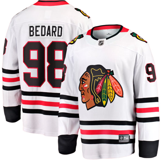 conor bedard white jersey 98 number