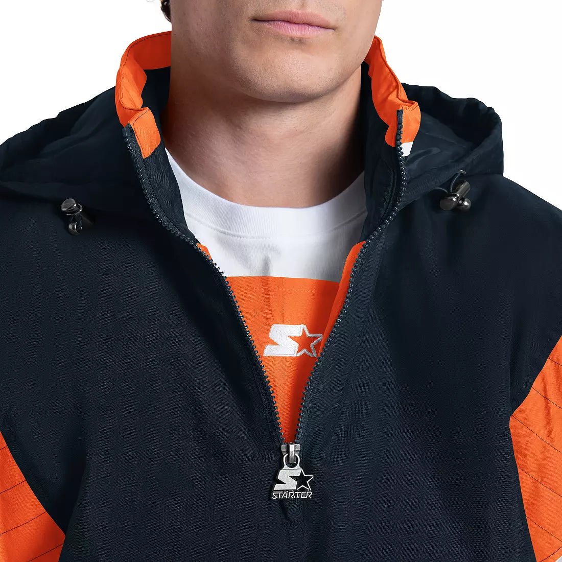 Starter Men's Chicago Bears Black Throwback 1/2 Zip Jacket