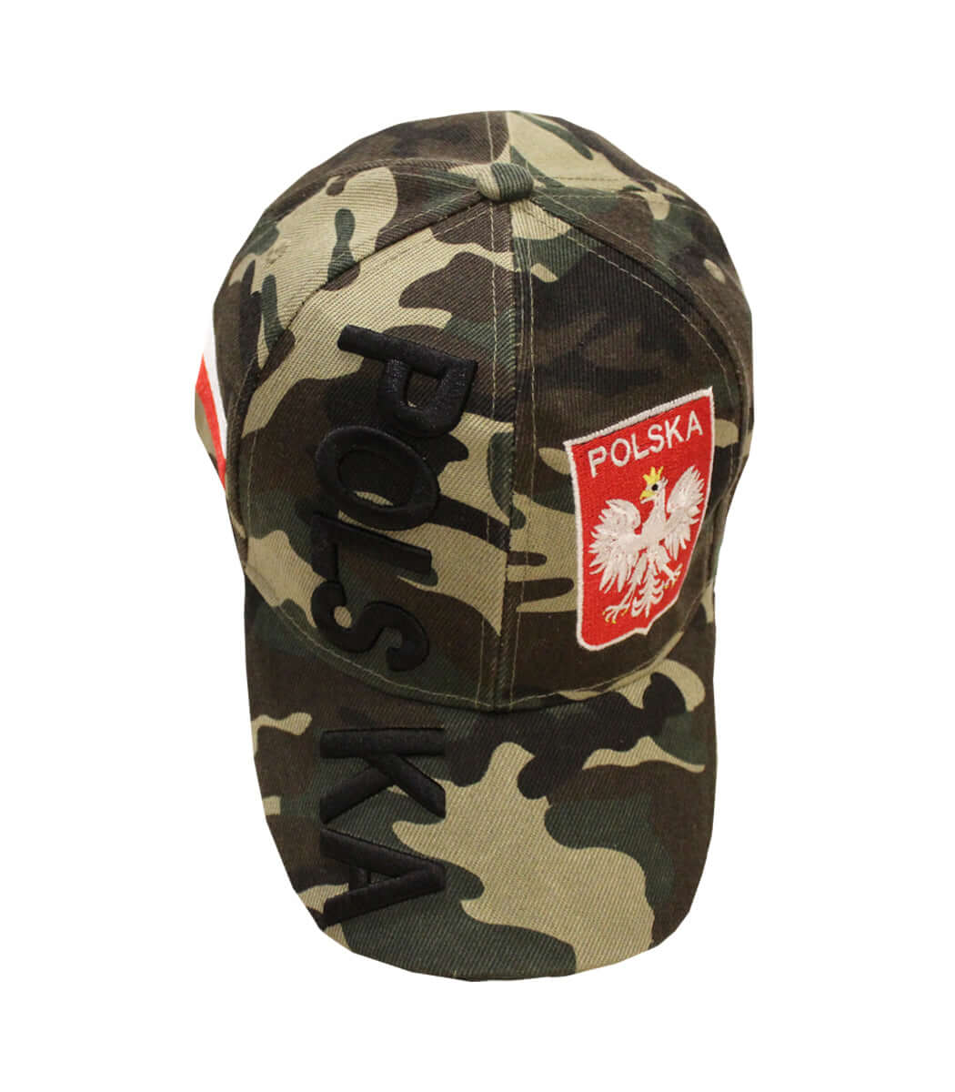 Polska Army Camo Style Cap With Polish Flag And Eagle