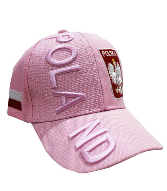 Polish Cap With Polska Flag Pink Embroidered