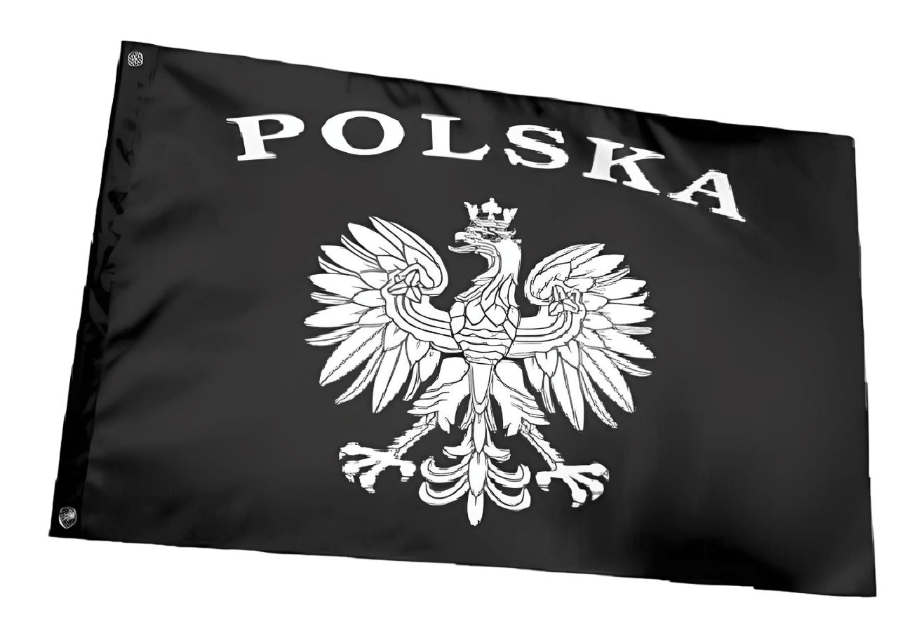 "Black Eagle" 3x5 Foot Poland Ensign Flag - Polska Eagle Flags