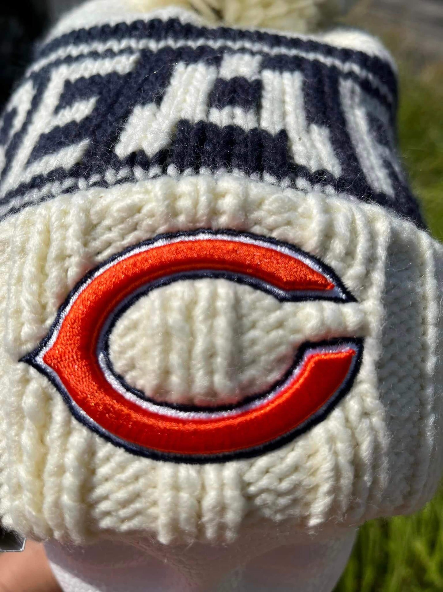 Chicago Bears Women's 2024 NFL ON-FIELD  Pom Knit Hat with "C"
