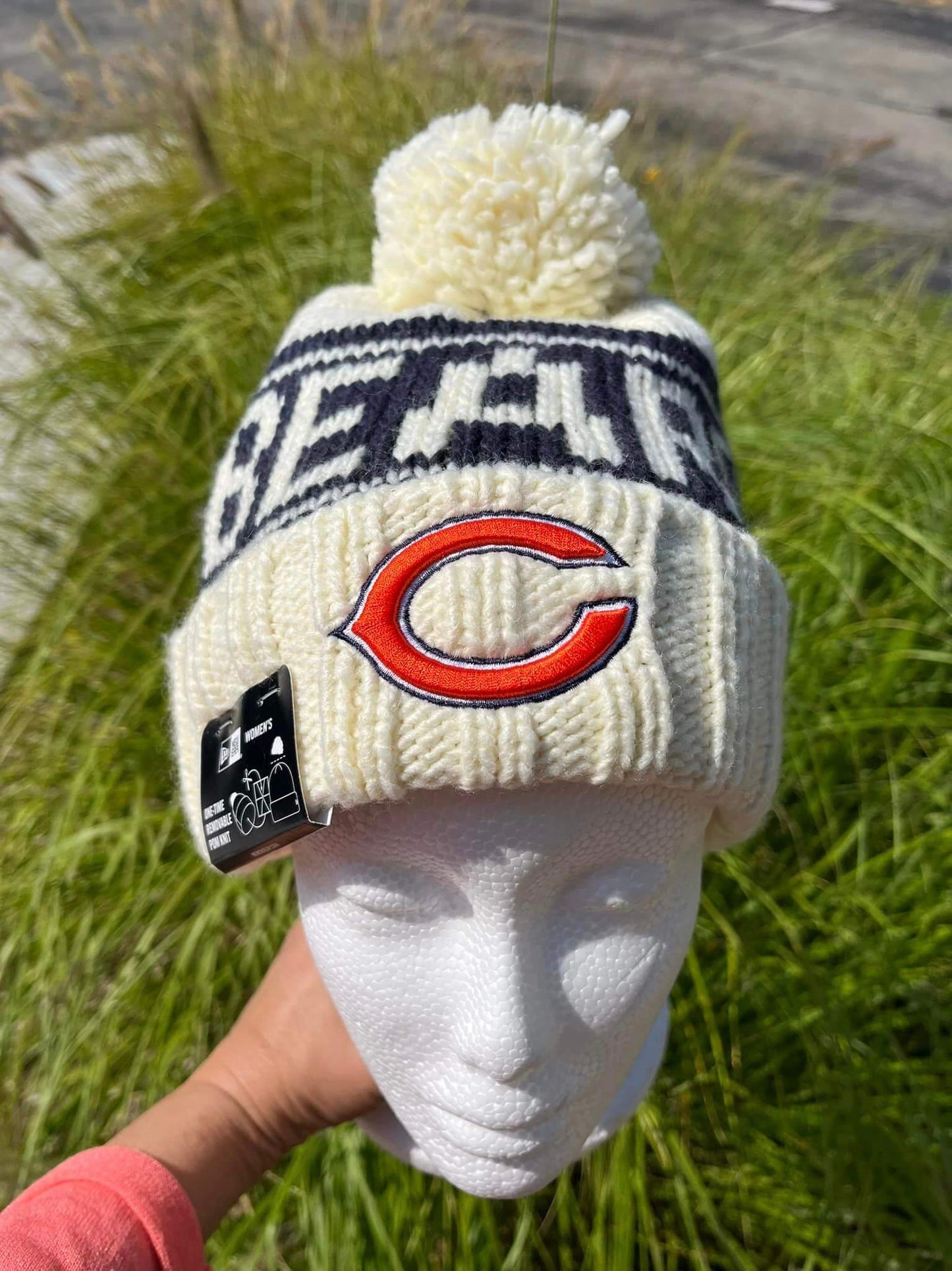 Chicago Bears Women's 2024 NFL ON-FIELD  Pom Knit Hat with "C"