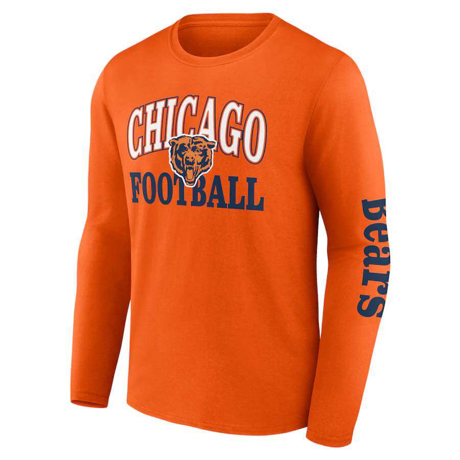 Men's Fanatics Orange Chicago Bears Long Sleeve T-Shirt