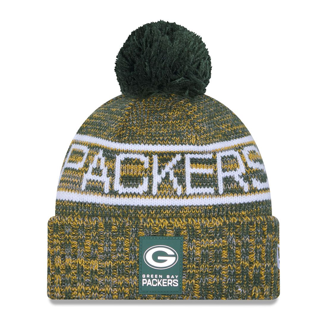 Green Bay Packers New Era 2025 Sideline Pom Beanie Green